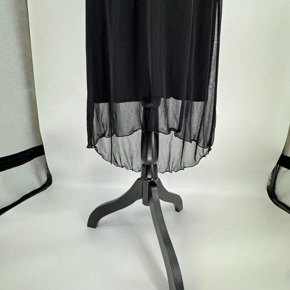 AGB Vintage Black Beaded Cocktail Dress Size 6 Made In USA Sheer Overlay Wedding - Picture 6 of 8